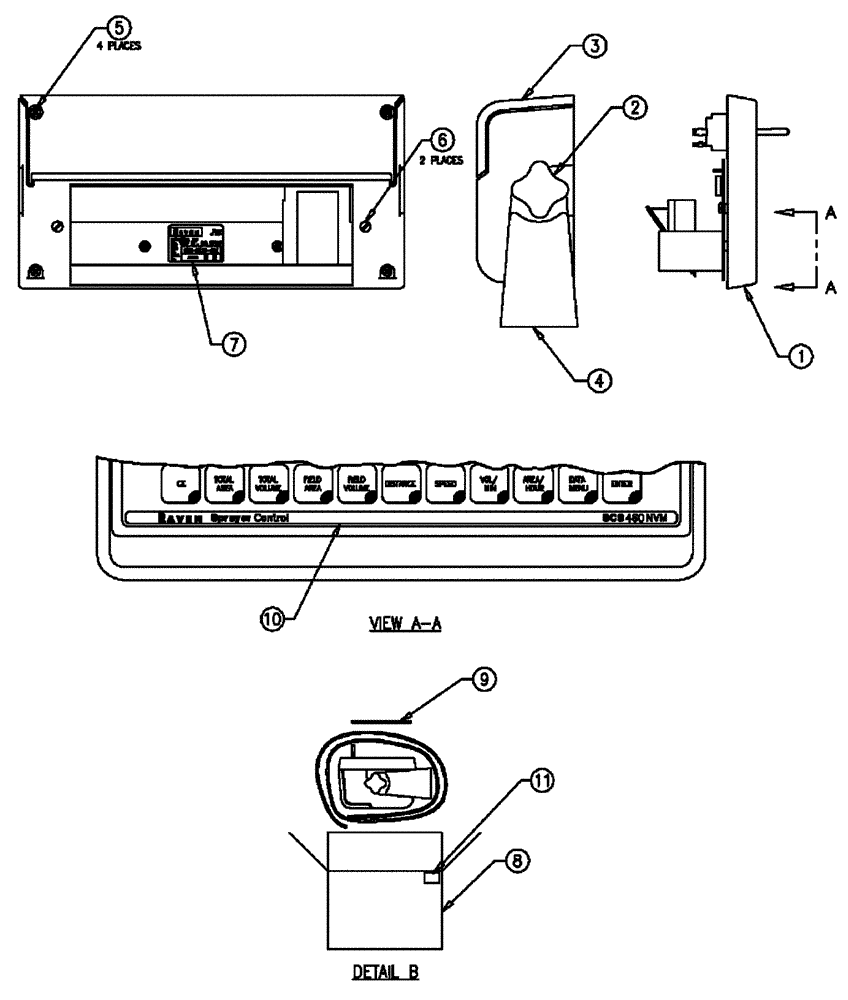 Схема запчастей Case IH FLX3010 - (08-005) - MOUNTING GROUP, CONTROL, RAVEN (06) - ELECTRICAL