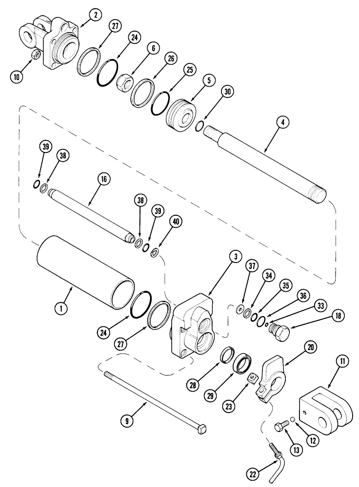 Схема запчастей Case IH 420 - (8-04) - HYDRAULIC CYLINDER, ADJUSTABLE LANDING 