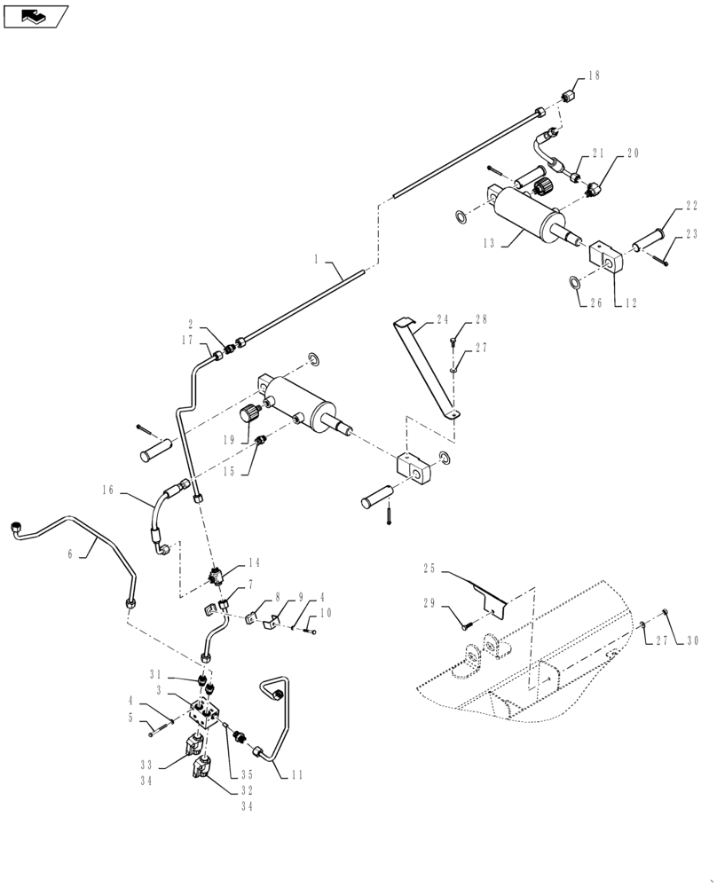 Схема запчастей Case IH 3162 - (35.410.11) - HYDRAULIC SYSTEM , FORE - AFT (35) - HYDRAULIC SYSTEMS