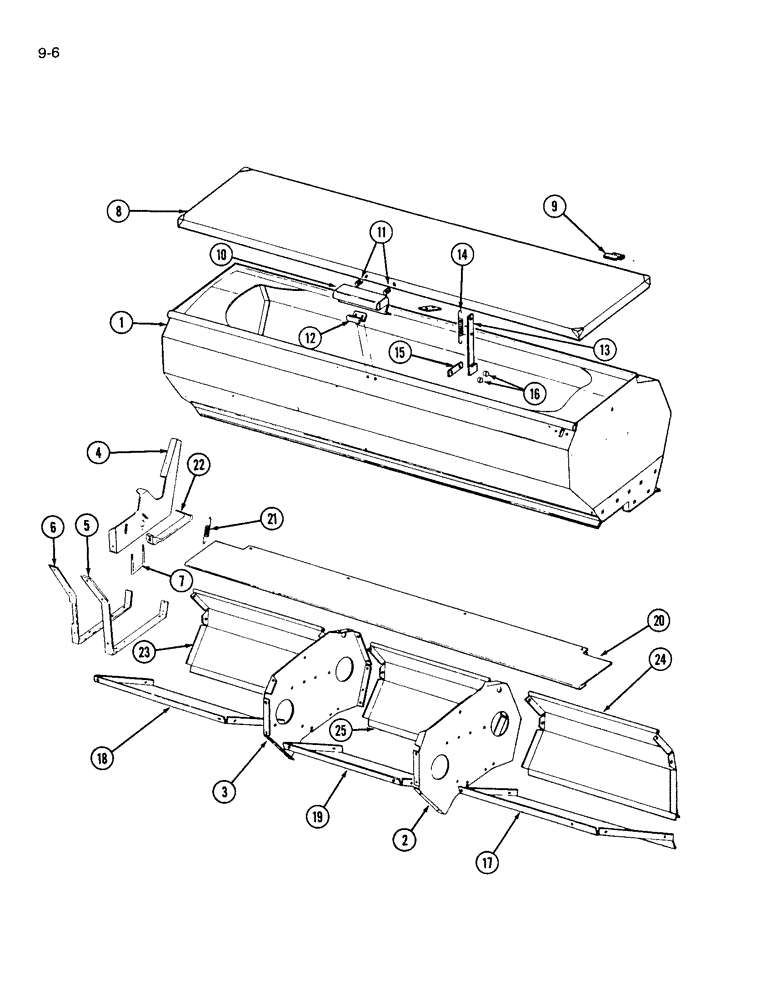 Схема запчастей Case IH 310 - (9-006) - GRAIN AND FERTILIZER HOPPER UNIT (09) - CHASSIS/ATTACHMENTS