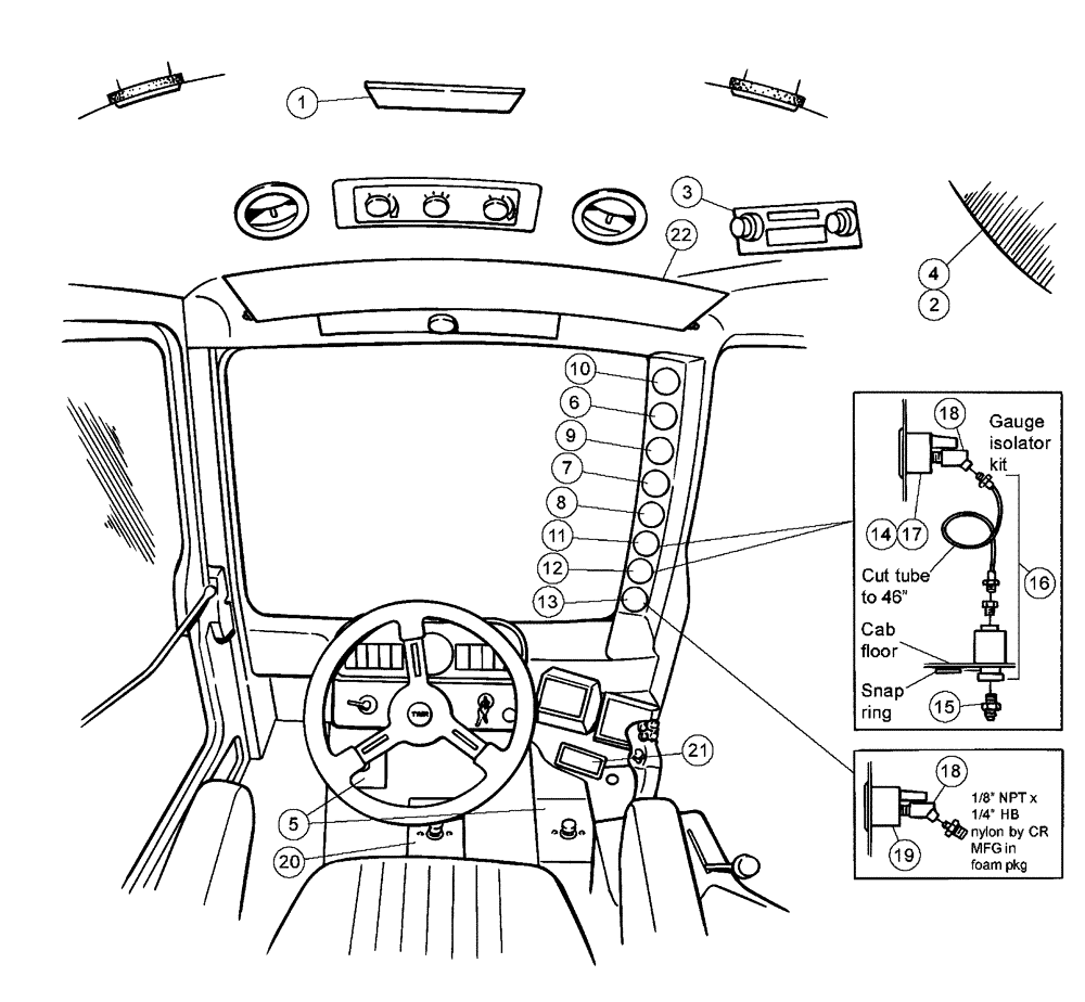 Схема запчастей Case IH PATRIOT 150 - (01-002) - GAUGES, ELECTRICAL Cab Interior