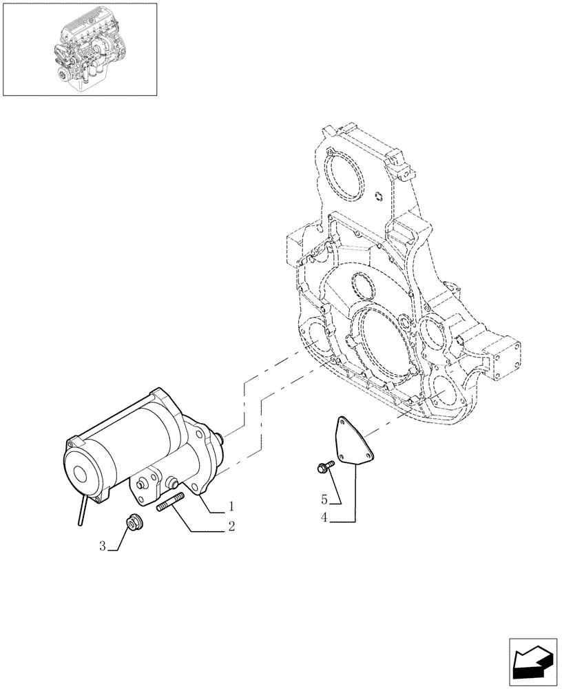 Схема запчастей Case IH STEIGER 435 - (02-69) - STARTER MOTOR, STEIGER 385 / 435 (02) - ENGINE