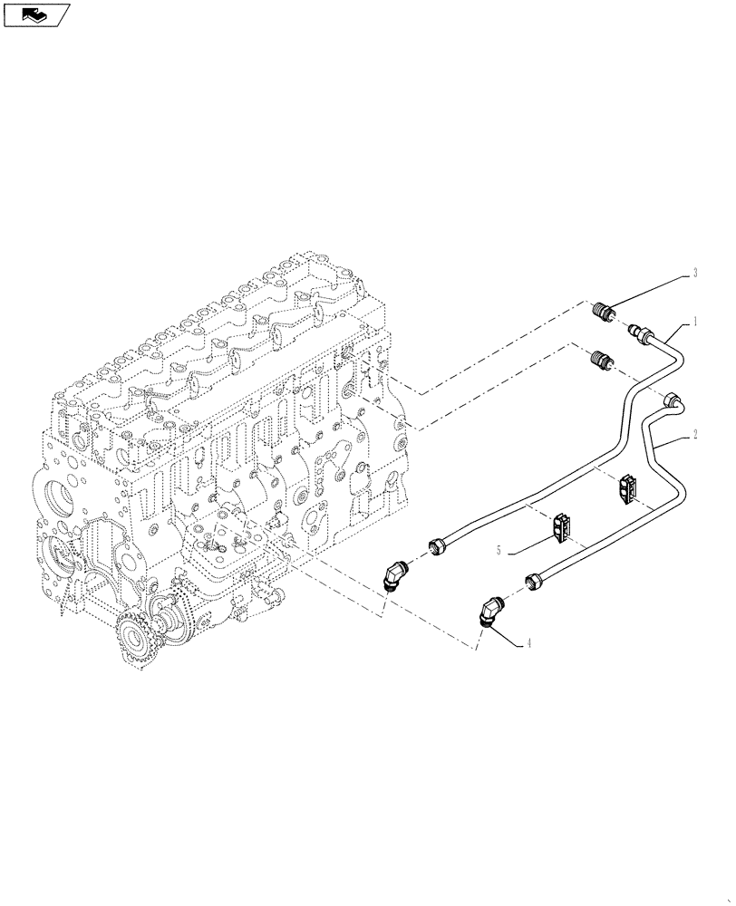 Схема запчастей Case IH 4420 - (03-045) - COOLANT LINES,AIR COMPRESSOR (01) - ENGINE