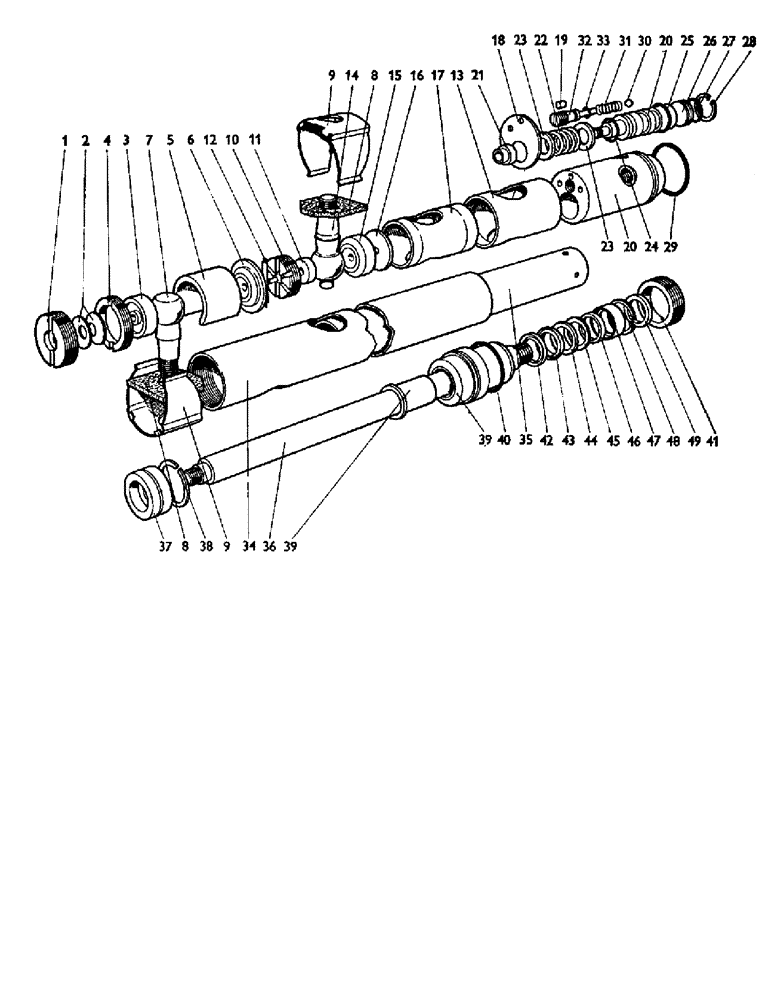 Схема запчастей Case IH 880A - (090) - HYDRAULIC RAM, PART OF U599, POWER-ASSISTED STEERING Steering & Front Axle