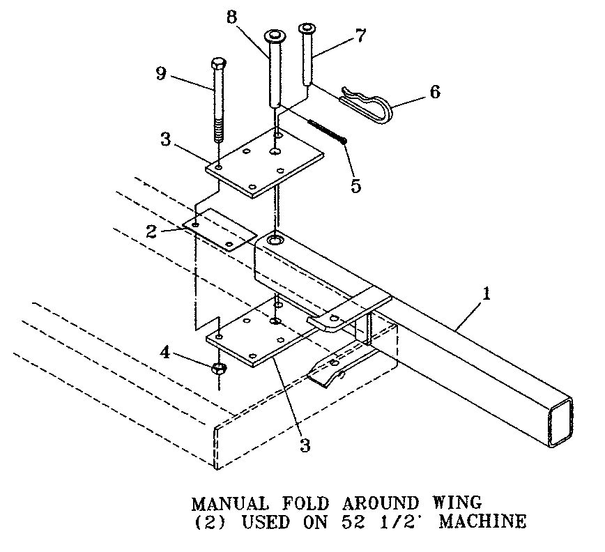 Схема запчастей Case IH 4300 - (39.100.09) - MANUAL FOLD AROUND WINGS FOR 52-1/2 UNITS (09) - CHASSIS/ATTACHMENTS