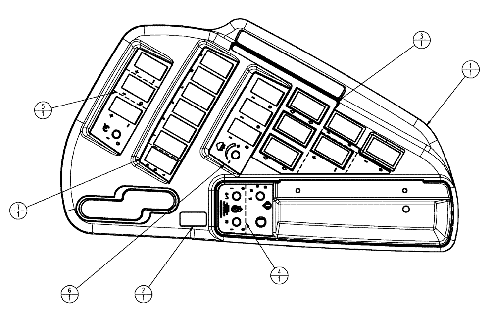 Схема запчастей Case IH FLX4010 - (01-050) - COVER ASSEMBLY, RH CONTROL, FLEXAIR (10) - CAB