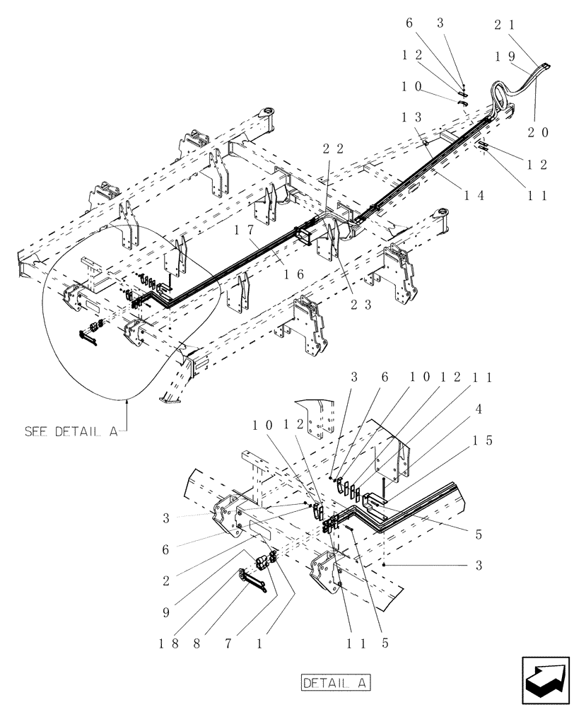 Схема запчастей Case IH ADX3260 - (A.12.A[08]) - TBH HYD LINES ACROSS SDX40 (BSN CBJ0004433) A - Distribution Systems