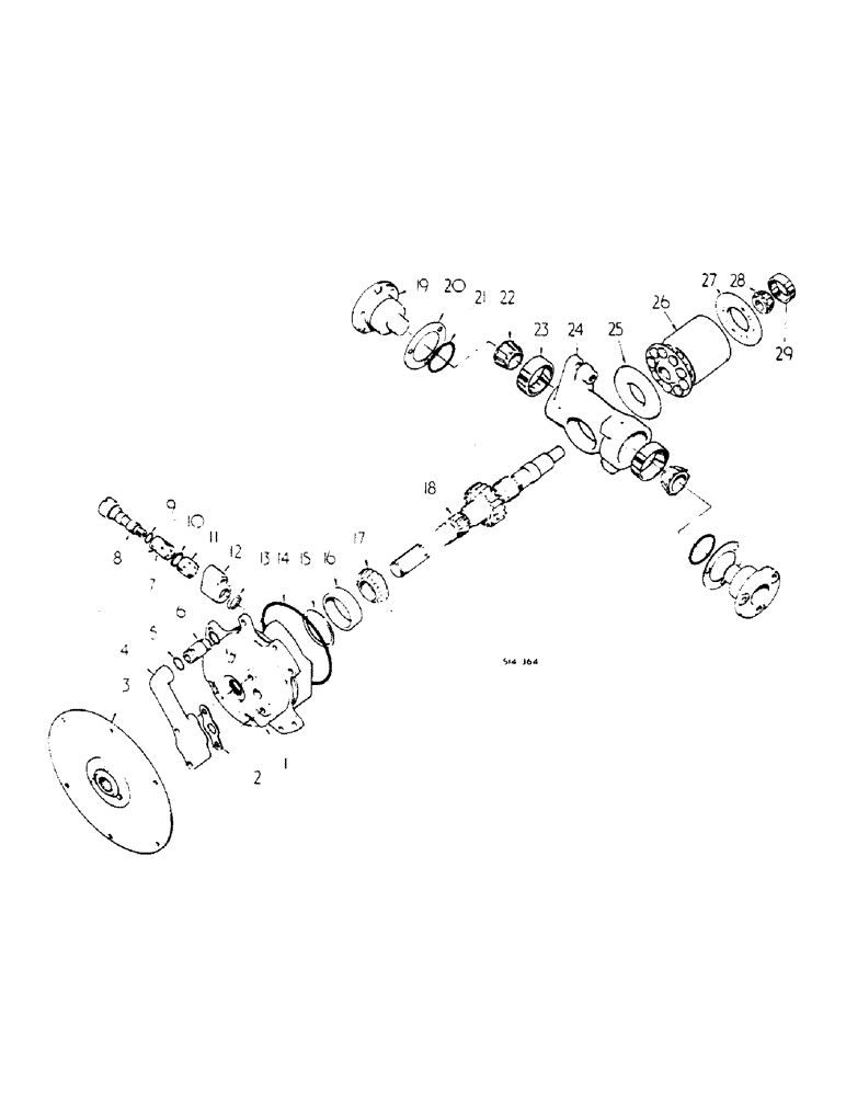 Схема запчастей Case IH HYDRO 84 - (07-03) - DRIVE TRAIN, HYDROSTATIC INPUT SHAFT, TRANS., CHARGE PUMP AND PUMP CYLS. PUMP KIT, HYDRO 94 TRACTORS (04) - Drive Train