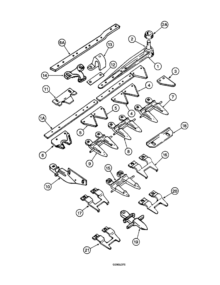 Схема запчастей Case IH INTERNATIONAL - (4-18) - KNIFE AND GUARDS, DUAL AUGER (14) - CROP CUTTING