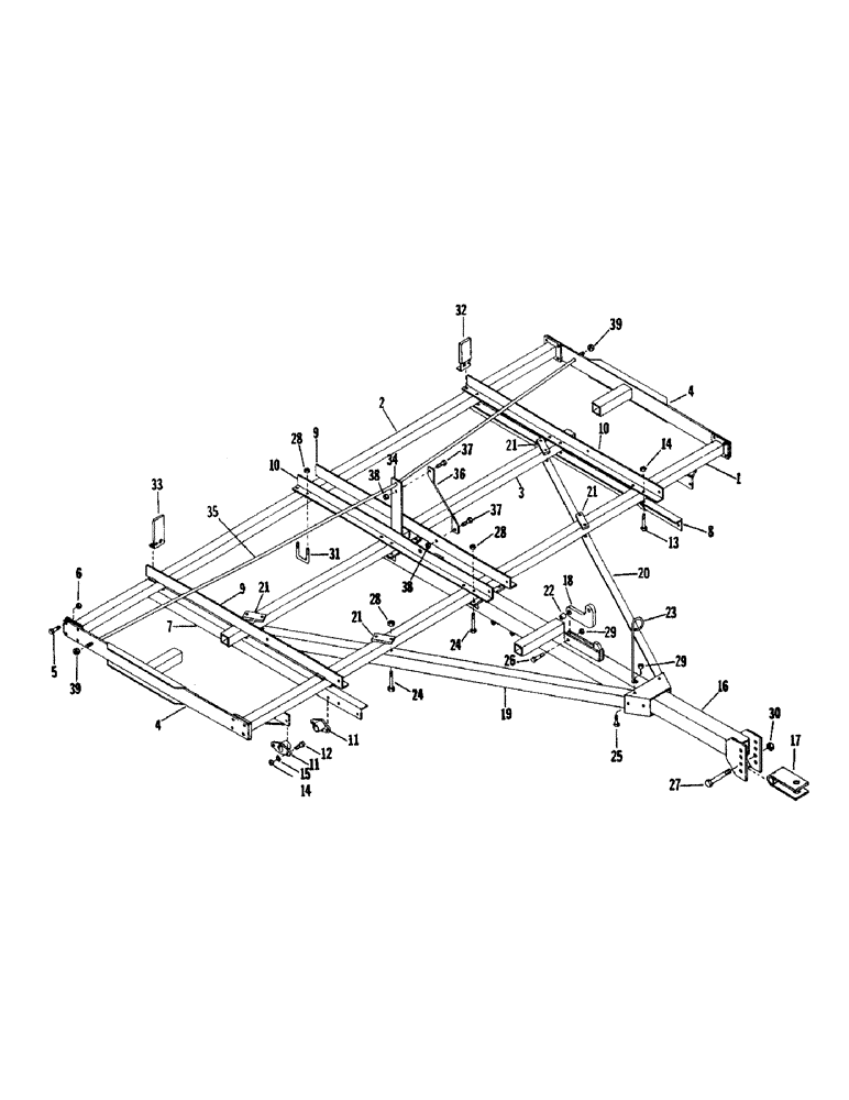 Схема запчастей Case IH 1200M-SERIES - (006) - MAIN FRAME AND POLE, BASIC FRAME, NEW STYLE 