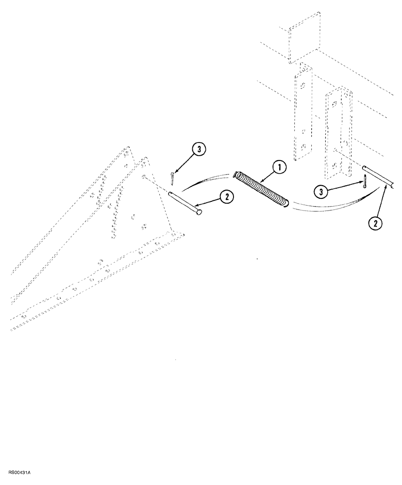 Схема запчастей Case IH 1830 - (09-020) - PRESSURE SPRING ATTACHMENT No Description