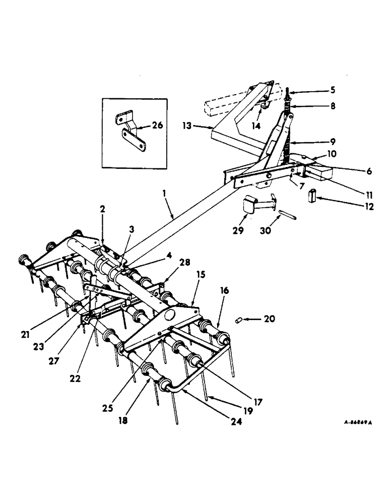 Схема запчастей Case IH 70L - (F-31) - PLOW MULCHER, CENTER BAR AND END GUARD, 1966 & SINCE 