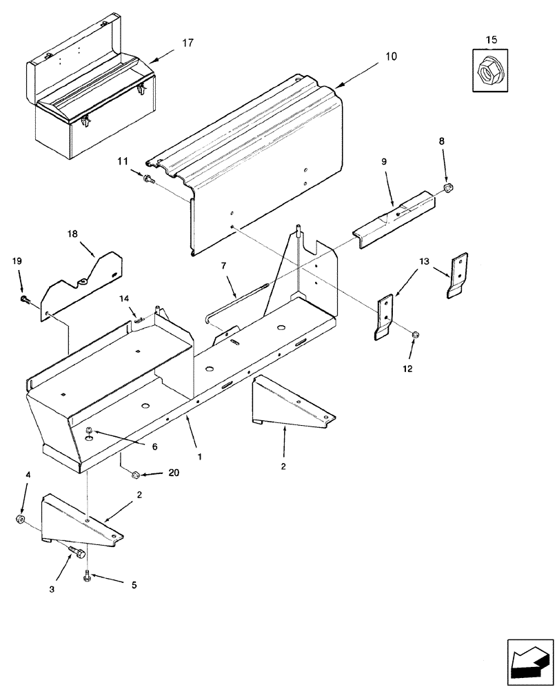 Схема запчастей Case IH 2588 - (55.301.04) - BATTERY - BOX (55) - ELECTRICAL SYSTEMS