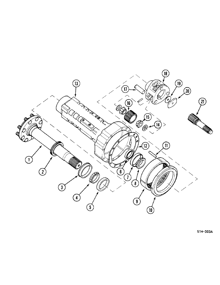 Схема запчастей Case IH 685 - (6-362) - REAR AXLE, CARRIER AND CONNECTIONS (06) - POWER TRAIN