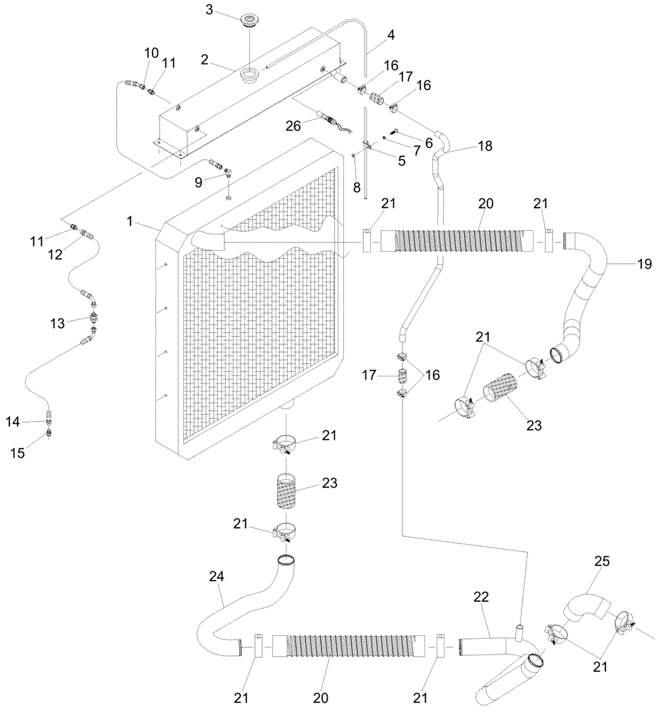 Схема запчастей Case IH A7700 - (C02.06[01]) - Water Radiator {CASE IH-10.3 L} (01) - ENGINE