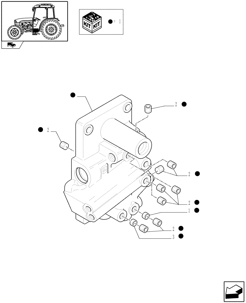 Схема запчастей Case IH FARMALL 75C - (1.27.3/02[02]) - WATERPROOF TRANSM. FOR HI-LO AND POWER SHUTTLE - COVER AND CAPS (VAR.333448) (03) - TRANSMISSION