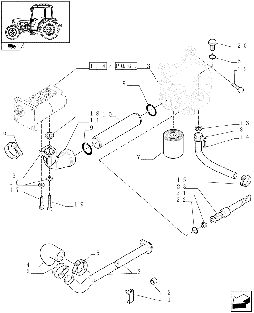 Схема запчастей Case IH FARMALL 75C - (1.82.1[02]) - LIFTER, LINES (07) - HYDRAULIC SYSTEM