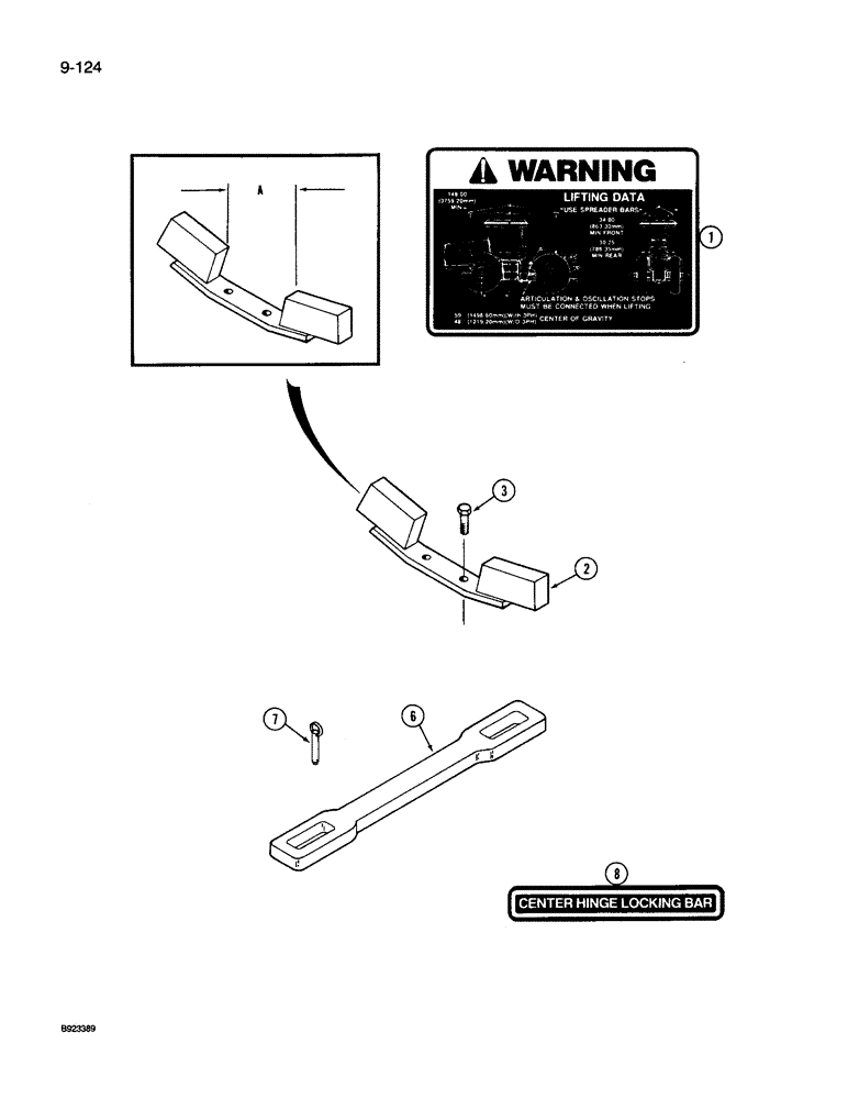 Схема запчастей Case IH 9260 - (9-124) - LIFTING AND SHIPPING ACCESSORIES (09) - CHASSIS/ATTACHMENTS