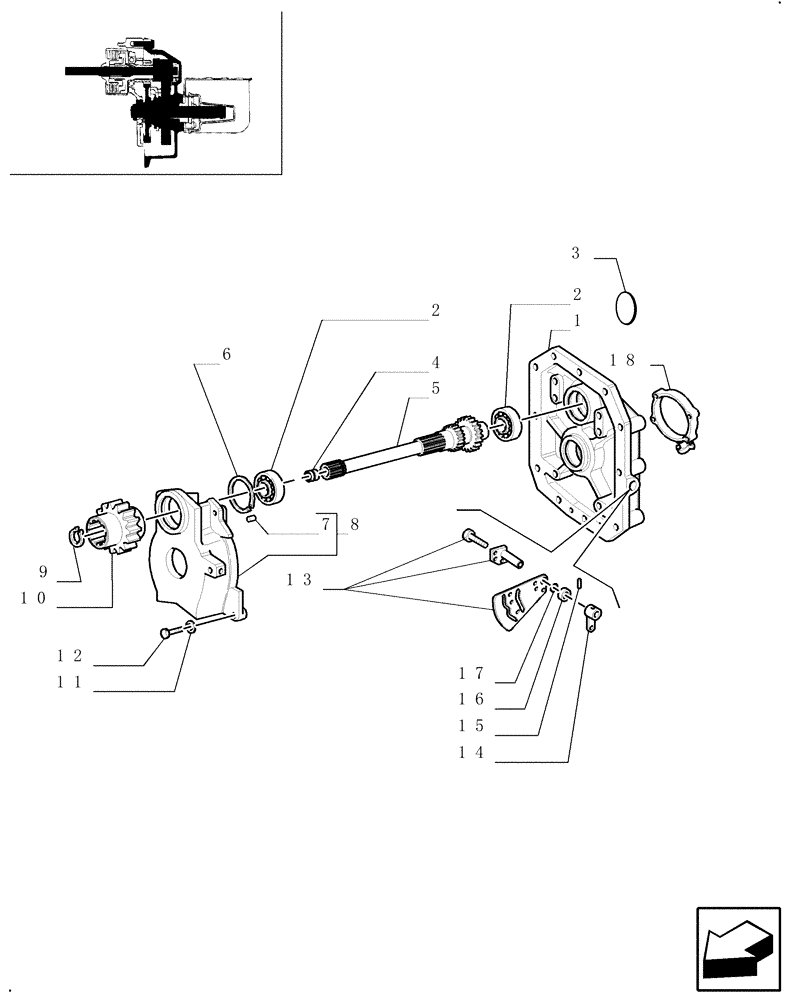 Схема запчастей Case IH JX90U - (1.80.1/11[01]) - (VAR.817) POWER TAKE-OFF - 540-750-1000 RPM - COVER AND SHAFT (07) - HYDRAULIC SYSTEM