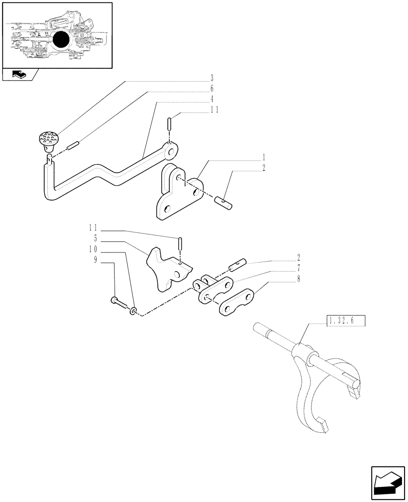 Схема запчастей Case IH FARMALL 80 - (1.32.7) - DIFFERENTIAL LOCK CONTROL (03) - TRANSMISSION