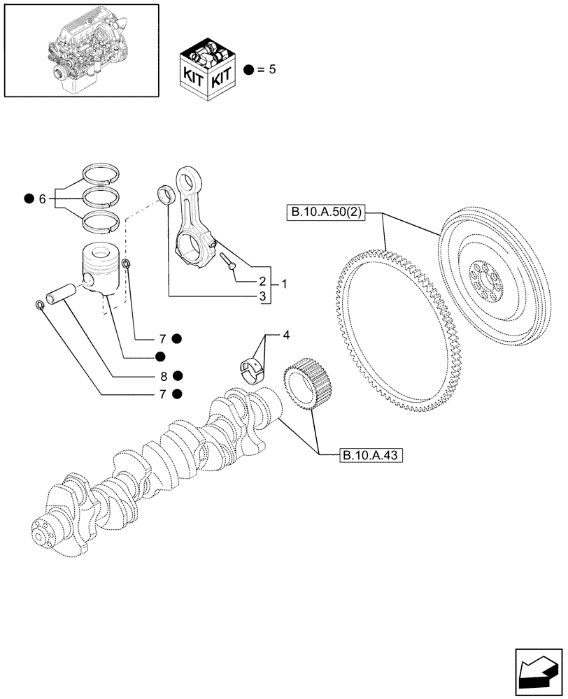 Схема запчастей Case IH AFX8010 - (B.10.A.47) - CONNECTING ROD (500381336) B - Power Production