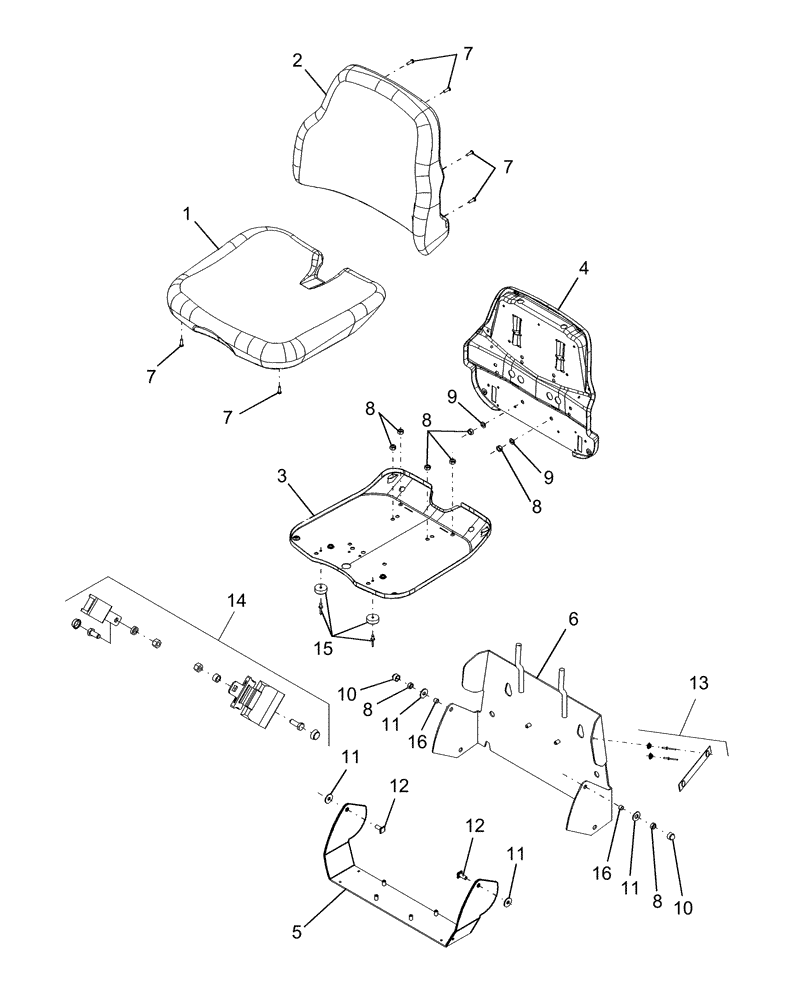 Схема запчастей Case IH AFX8010 - (E.32.A.70[3]) - SEAT, INSTRUCTIONAL E - Body and Structure