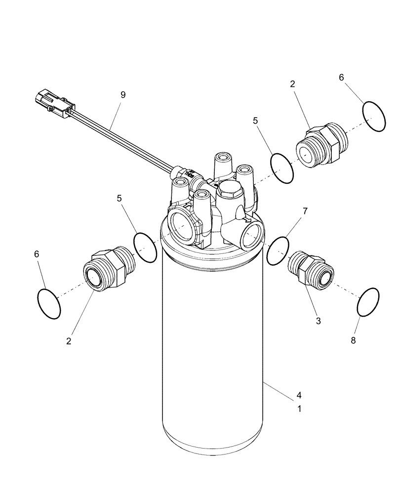 Схема запчастей Case IH AFX8010 - (A.12.A.24[1]) - FILTER ASSY. - HYDRO CHARGE A - Distribution Systems