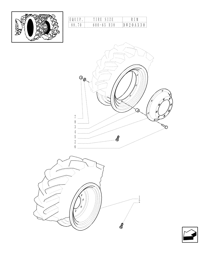 Схема запчастей Case IH MXM175 - (83.00[26]) - DRIVE WHEELS (11) - WHEELS/TRACKS