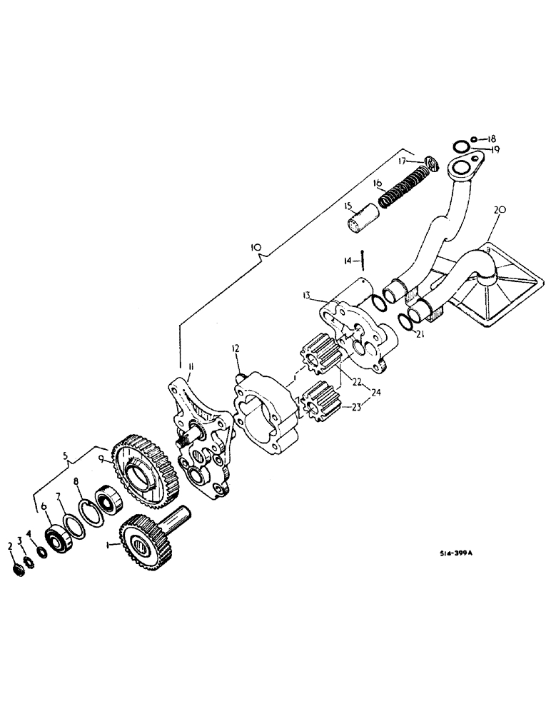 Схема запчастей Case IH 884 - (12-46) - LUBRCATING OIL PUMP Power