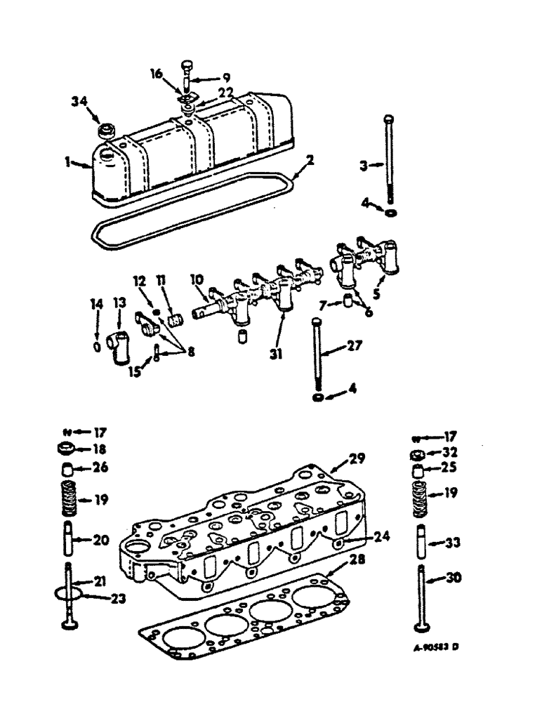 Схема запчастей Case IH C-157 - (J-14) - CYLINDER HEAD AND RELATED PARTS 