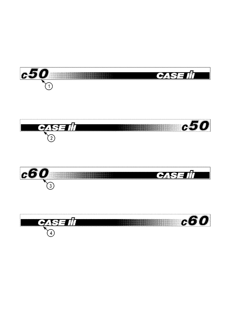 Схема запчастей Case IH C60 - (09-37) - DECALS (09) - CHASSIS/ATTACHMENTS