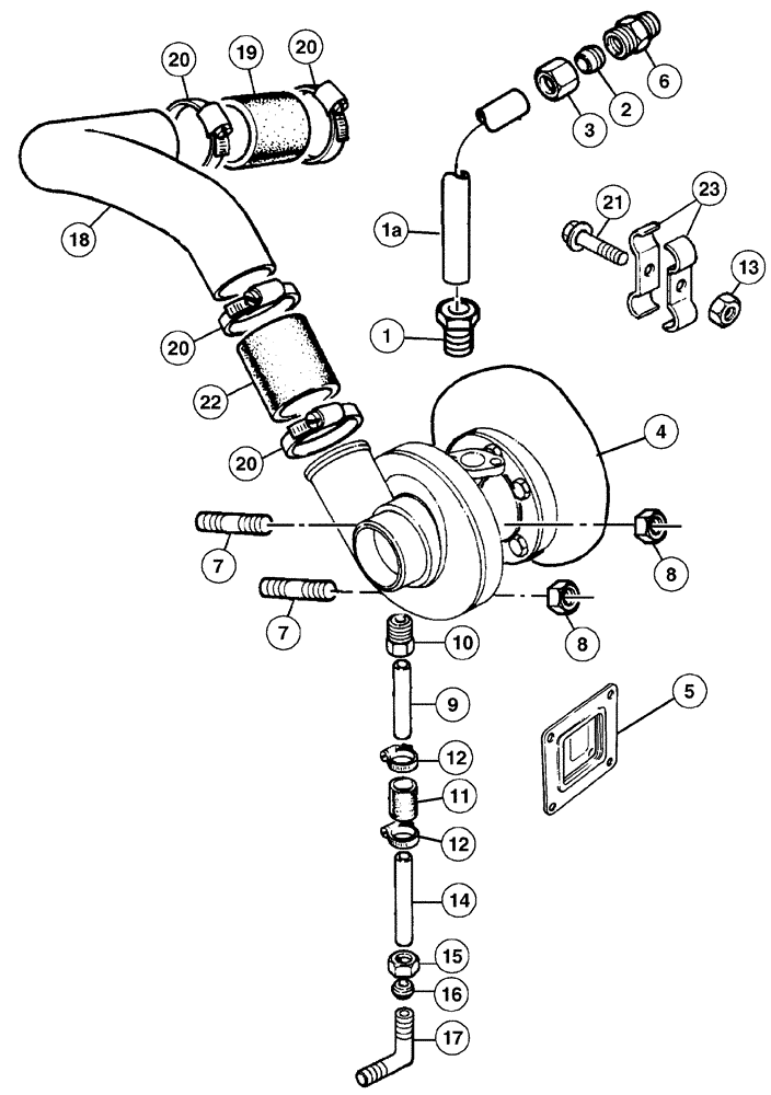 Схема запчастей Case IH CX50 - (02-23) - TURBOCHARGER AND CONNECTIONS (02) - ENGINE