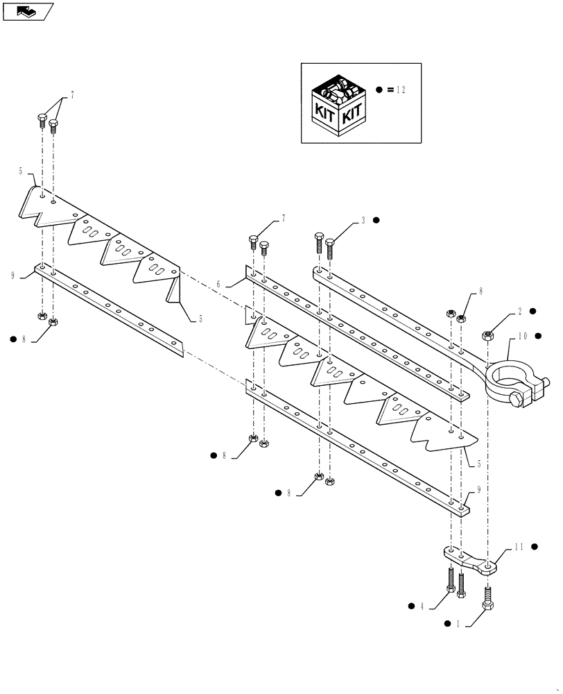 Схема запчастей Case IH DH182 - (20.04.01[2]) - SINGLE KNIFE DRIVE, SCHUMACHER CUTTING SYSTEM, 18 FT, KNIFE SECTION, MY11 (14) - CROP CUTTING