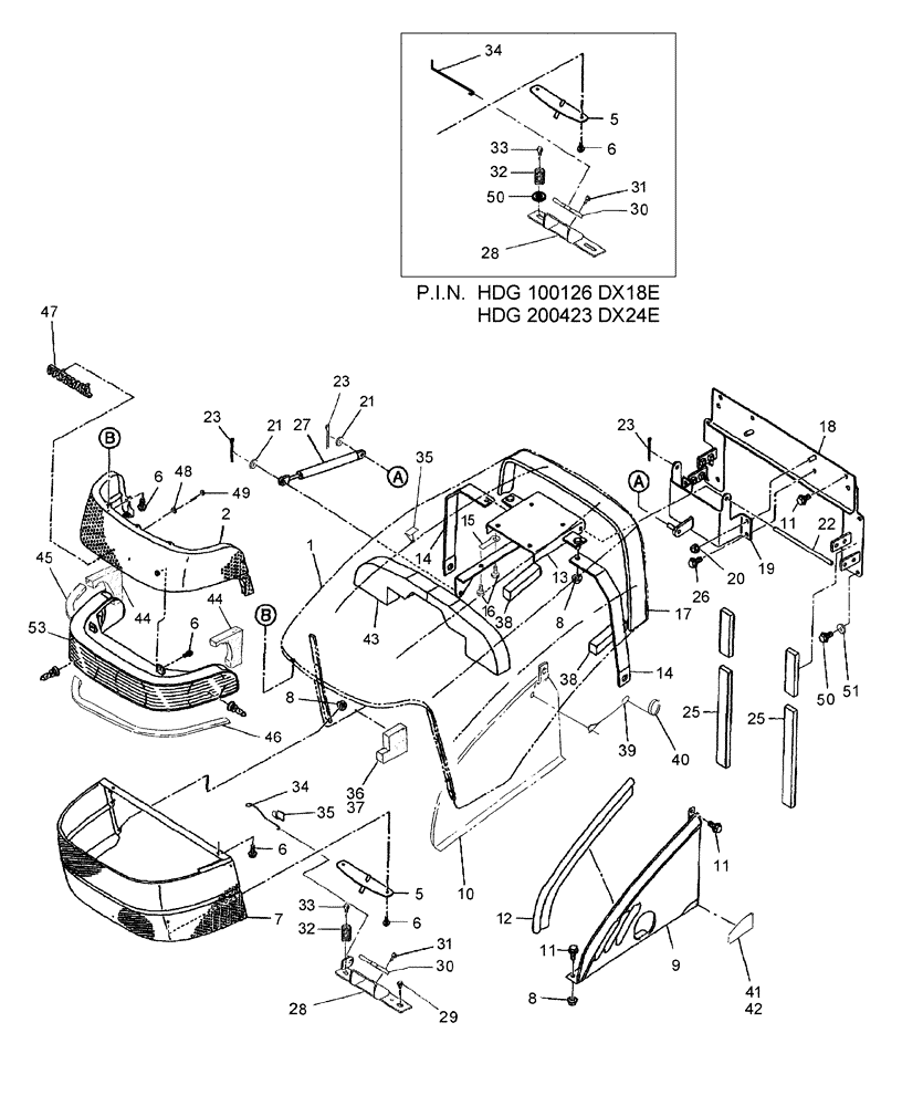 Схема запчастей Case IH DX18E - (08.02) - HOOD & RELATED PARTS (08) - SHEET METAL