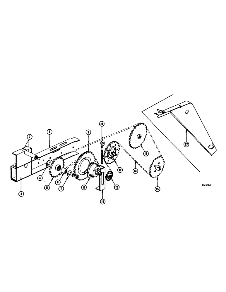 Схема запчастей Case IH 1060 - (140) - TIGHTENER, CONVEYOR RAKE DRIVE, STRAWWALKER AND TAILINGS DRIVE, SERIAL NUMBER 8311400 AND AFTER (66) - THRESHING