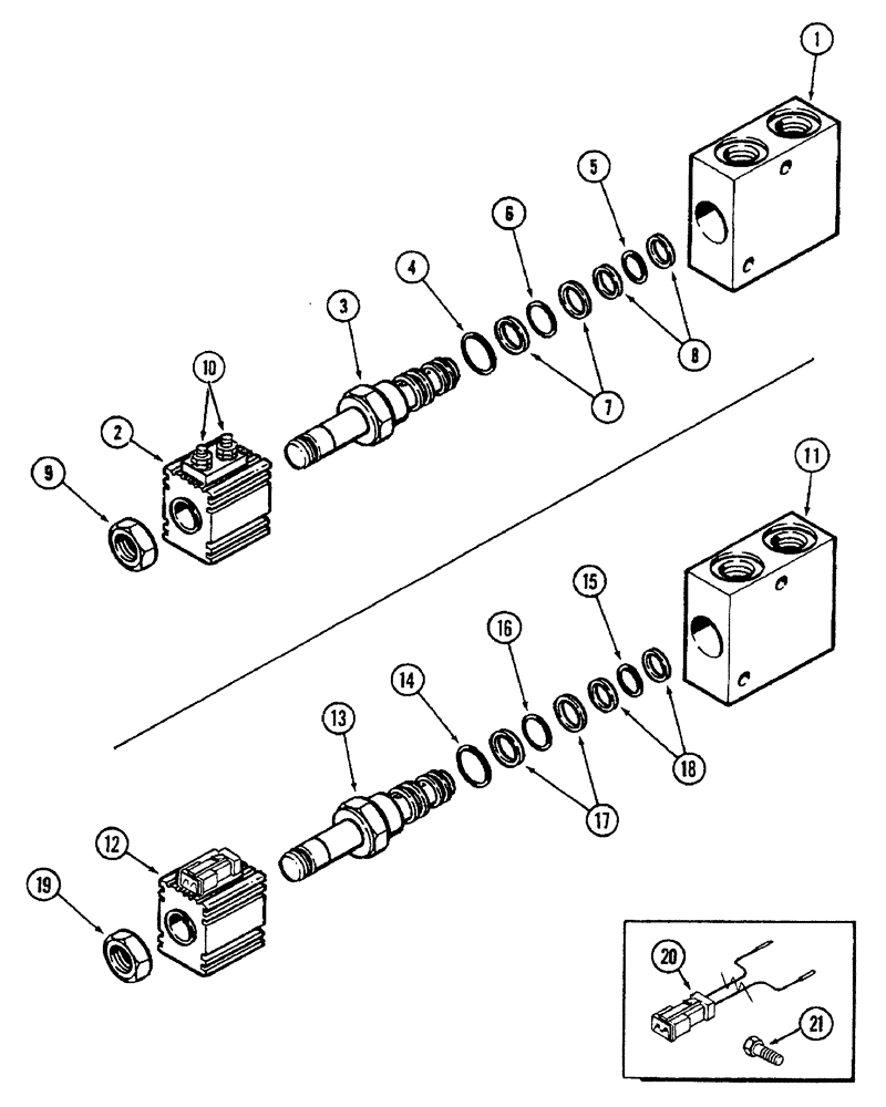 Схема запчастей Case IH 7240 - (8-016) - SOLENOID VALVE ASSEMBLY (08) - HYDRAULICS