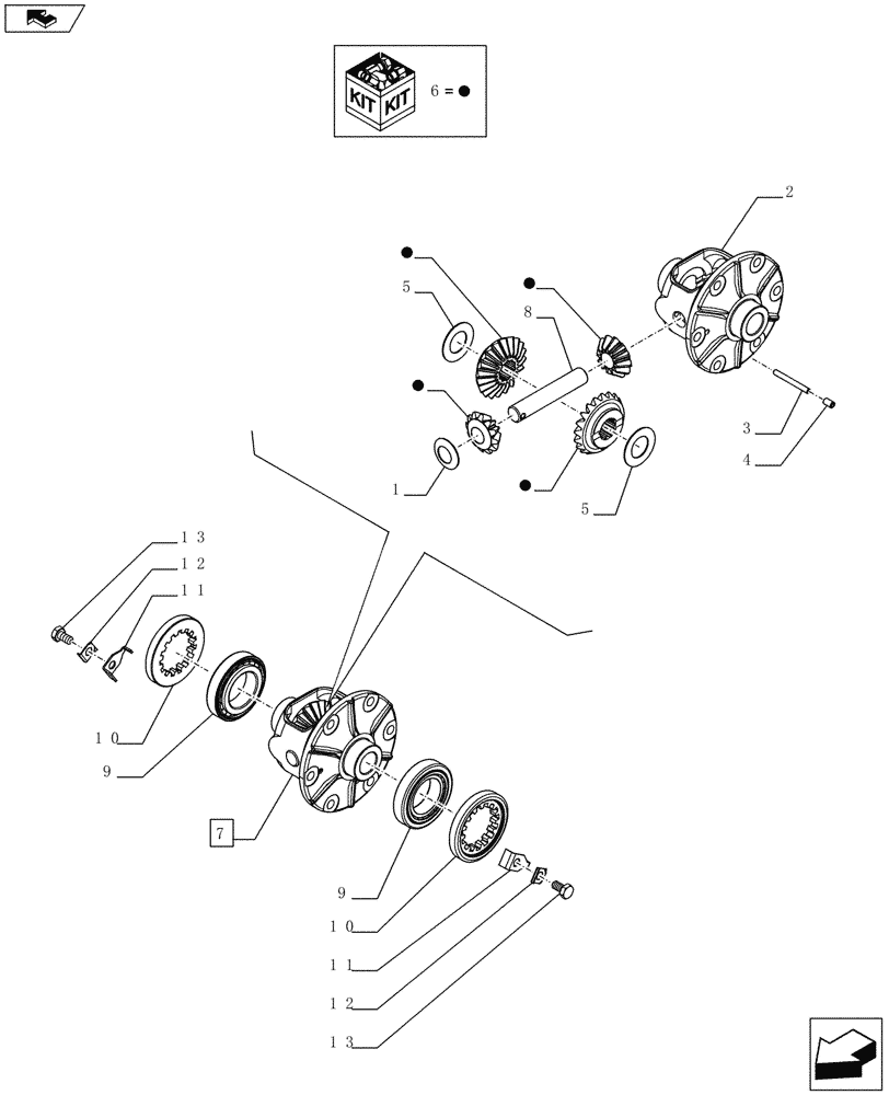 Схема запчастей Case IH FARMALL 75C - (25.102.03) - 4WD FRONT AXLE - DIFFERENTIAL LOCKING (25) - FRONT AXLE SYSTEM