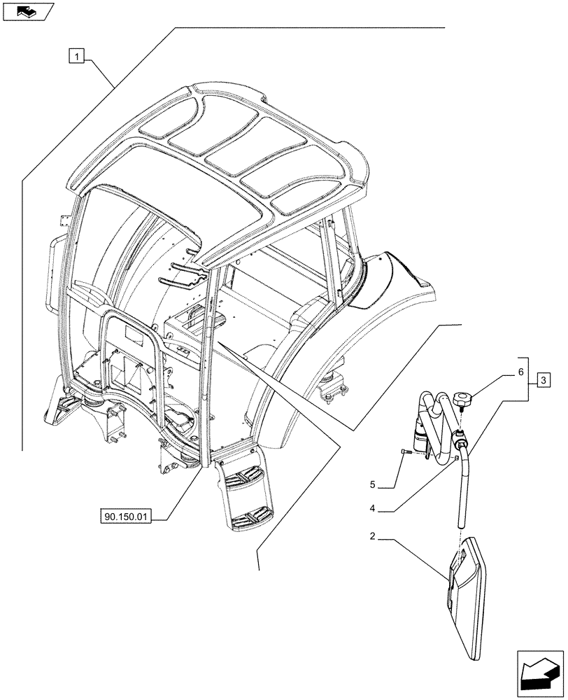 Схема запчастей Case IH FARMALL 75C - (88.088.04) - DIA KIT - 2 EXTERNAL MIRRORS TELESCOPIC - W/CAB (88) - ACCESSORIES