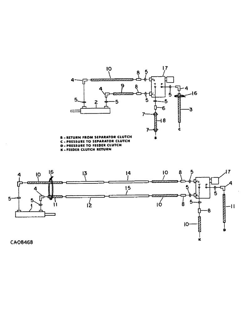 Схема запчастей Case IH 1460 - (10-16) - HYDRAULICS, FEEDER & SEPARATOR CLUTCH CYLINDER DIAGRAM, CONTROLS CONCEPT (07) - HYDRAULICS