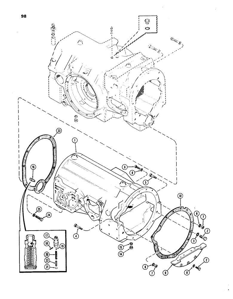 Схема запчастей Case IH 1270 - (098) - TORQUE TUBE HOUSING (06) - POWER TRAIN