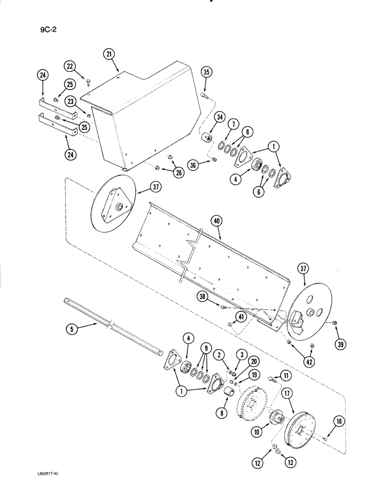 Схема запчастей Case IH 1670 - (9C-02) - DISCHARGE BEATER (15) - BEATER & CLEANING FANS