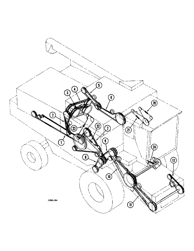 Схема запчастей Case IH 1660 - (1-14) - PICTORIAL INDEX, BELTS (00) - PICTORIAL INDEX