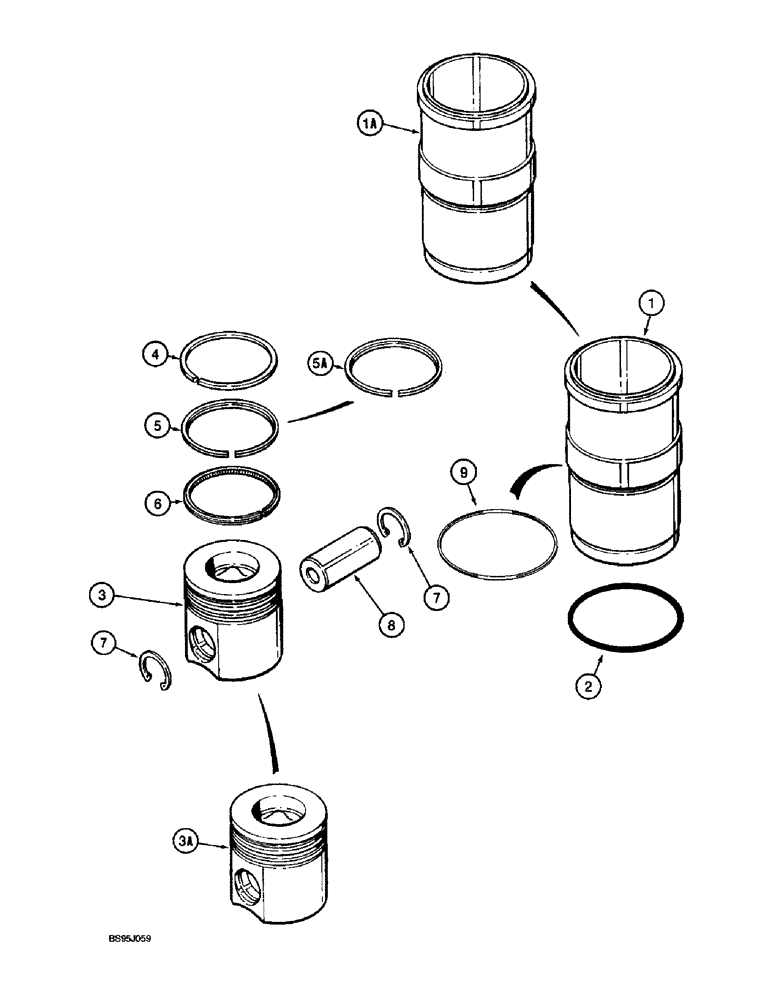 Схема запчастей Case IH 1670 - (2-59A) - PISTONS, 6TA-830 ENGINE, FOR ENGINE S/N 44706126 AND AFTER (01) - ENGINE