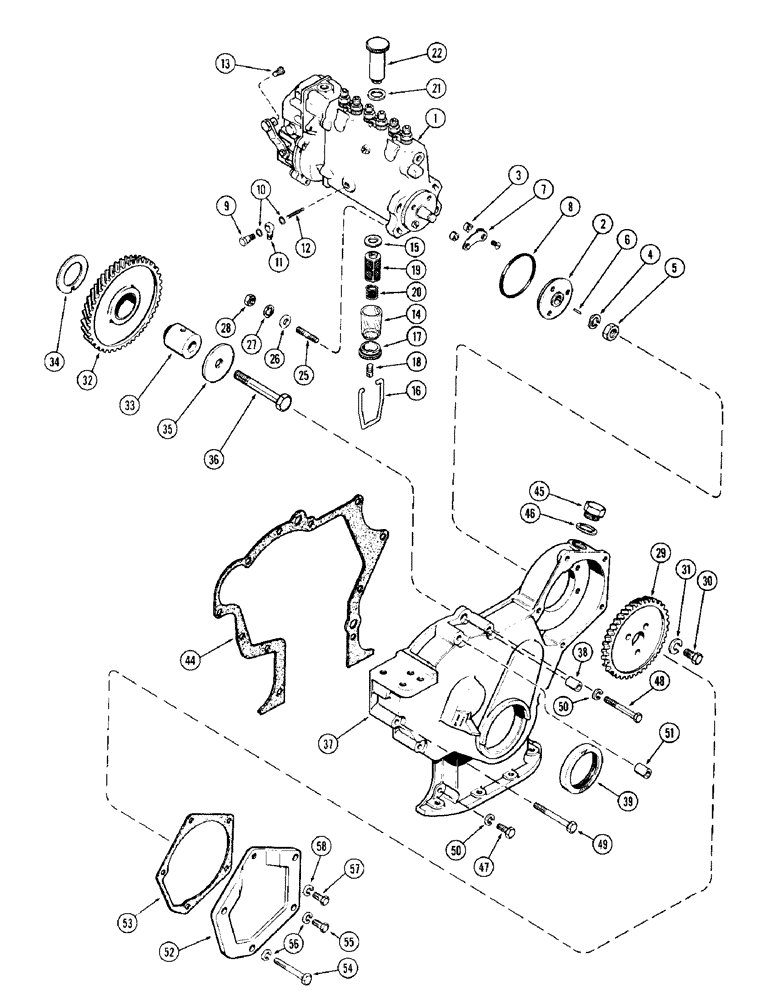 Схема запчастей Case IH 1470 - (030) - FUEL INJECTION PUMP AND DRIVE, (504BDT) DIESEL ENGINE, FIRST USED ENGINE SERIAL NUMBER 2323001 (03) - FUEL SYSTEM