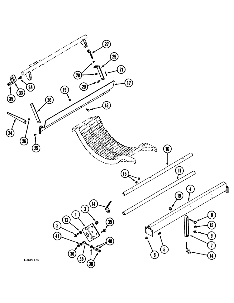 Схема запчастей Case IH 1670 - (9B-28) - CONCAVE ANCHOR SUPPORTS (14) - ROTOR, CONCANVES & SIEVE