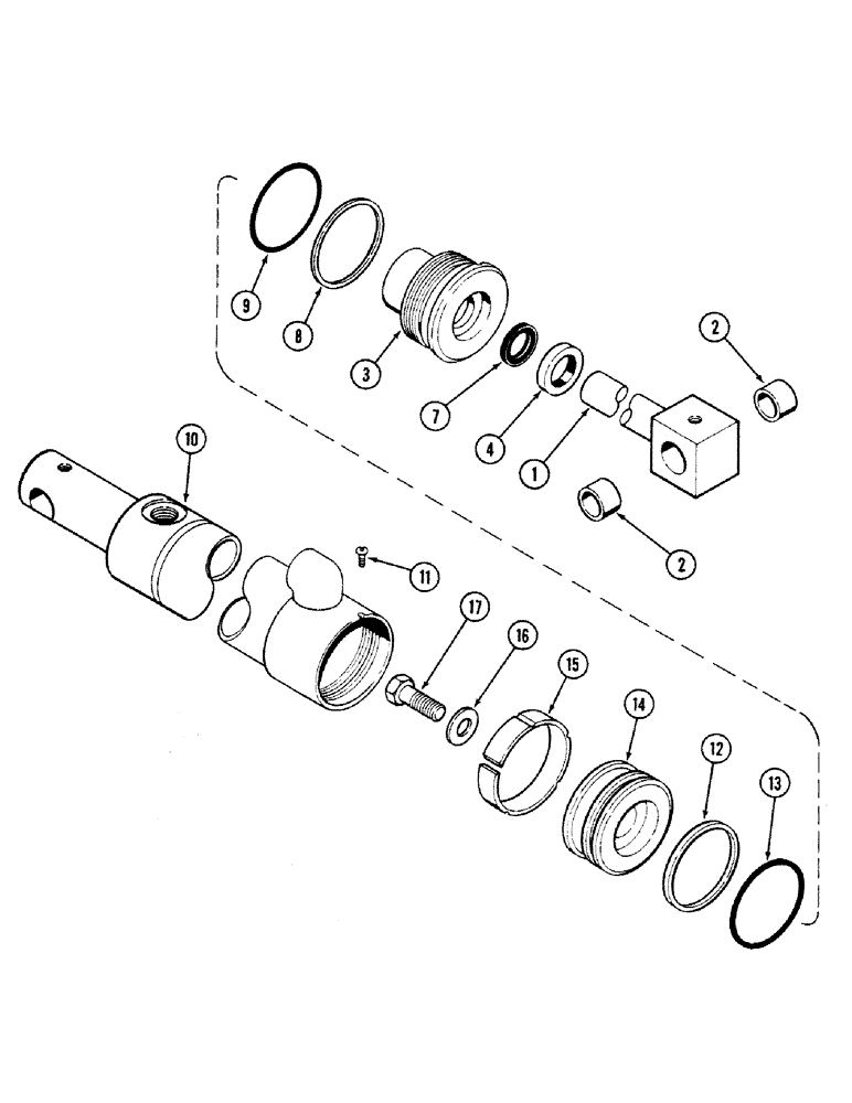 Схема запчастей Case IH 4694 - (5-132) - REAR STEERING CYLINDER, 3 INCH (76 MM) DIAMETER X 8 INCH (203 MM) STROKE (05) - STEERING