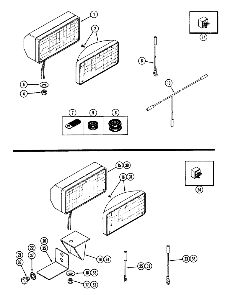 Схема запчастей Case IH 2090 - (4-148) - FLOOD LAMP ATTACHMENT, CAB MOUNTED (04) - ELECTRICAL SYSTEMS