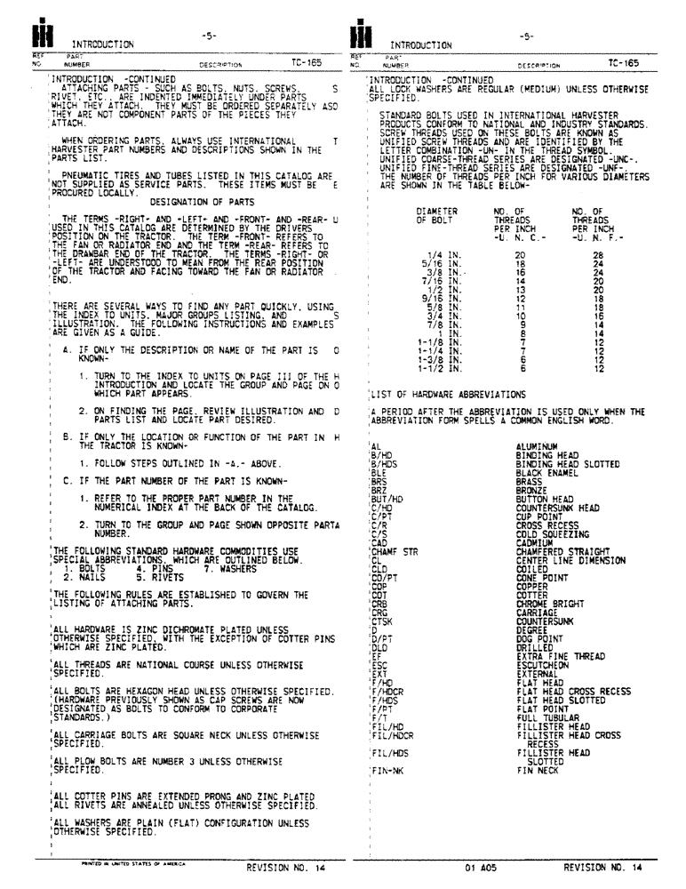Схема запчастей Case IH 4386 - (01-05) - INTRODUCTION (00) - GENERAL