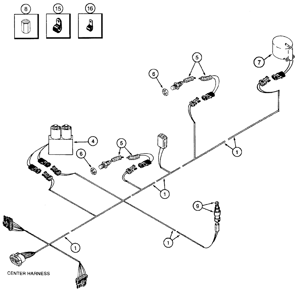 Схема запчастей Case IH 2366 - (04-15) - HARNESS, LOWER (06) - ELECTRICAL