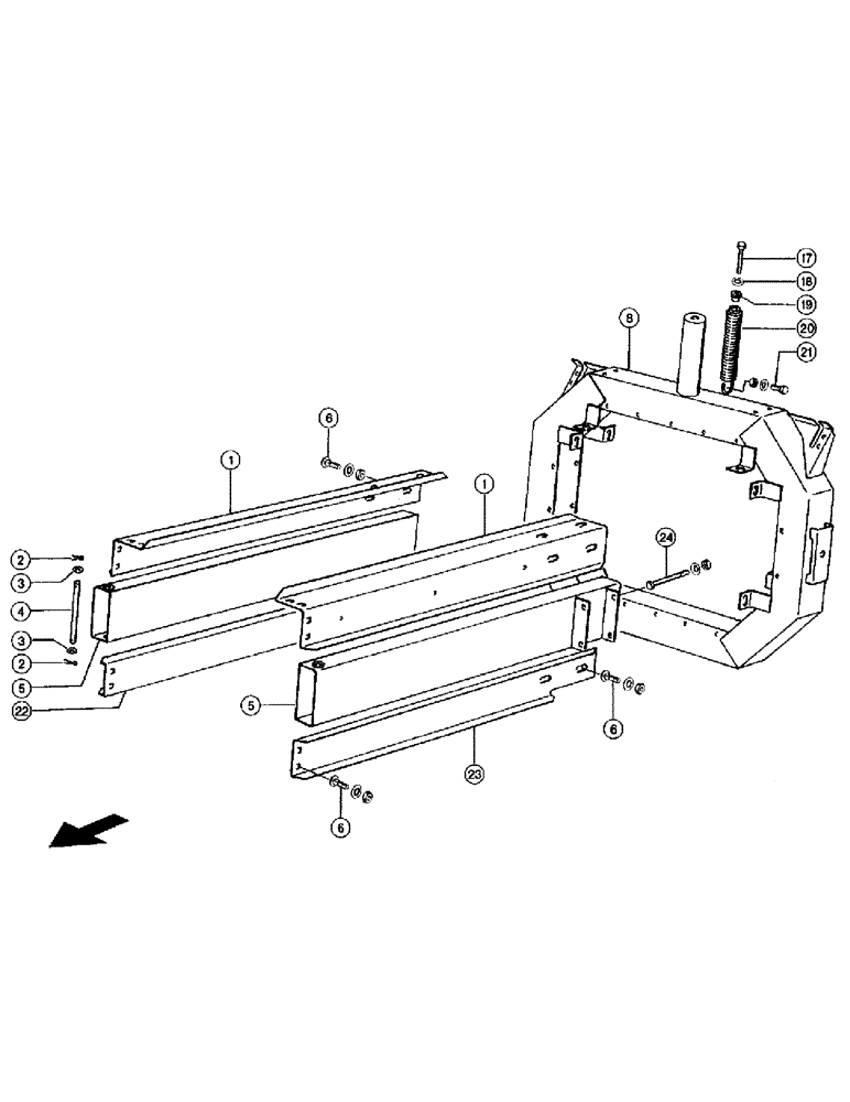 Схема запчастей Case IH 110 - (042) - BALE CHAMBER, UP TO SERIAL NO. 04400304 (12) - BALER HOUSING